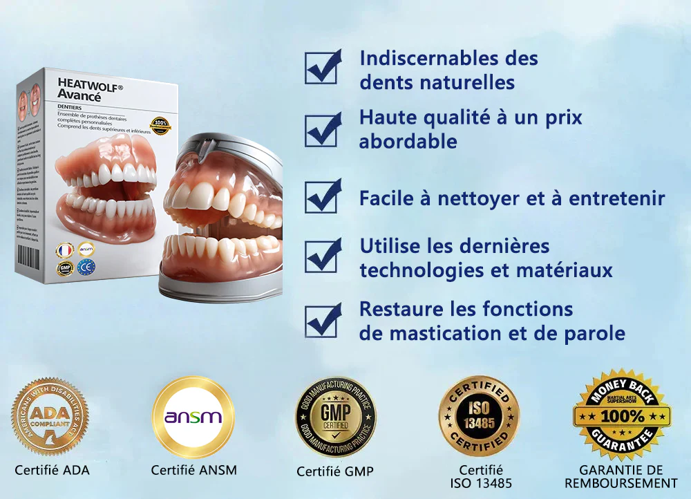 HEATWOLF® 🦷 Prothèse Dentaire Complète Sur Mesure Haut de Gamme 💎 (⏰Promotion limitée - Plus que 30 minutes !)