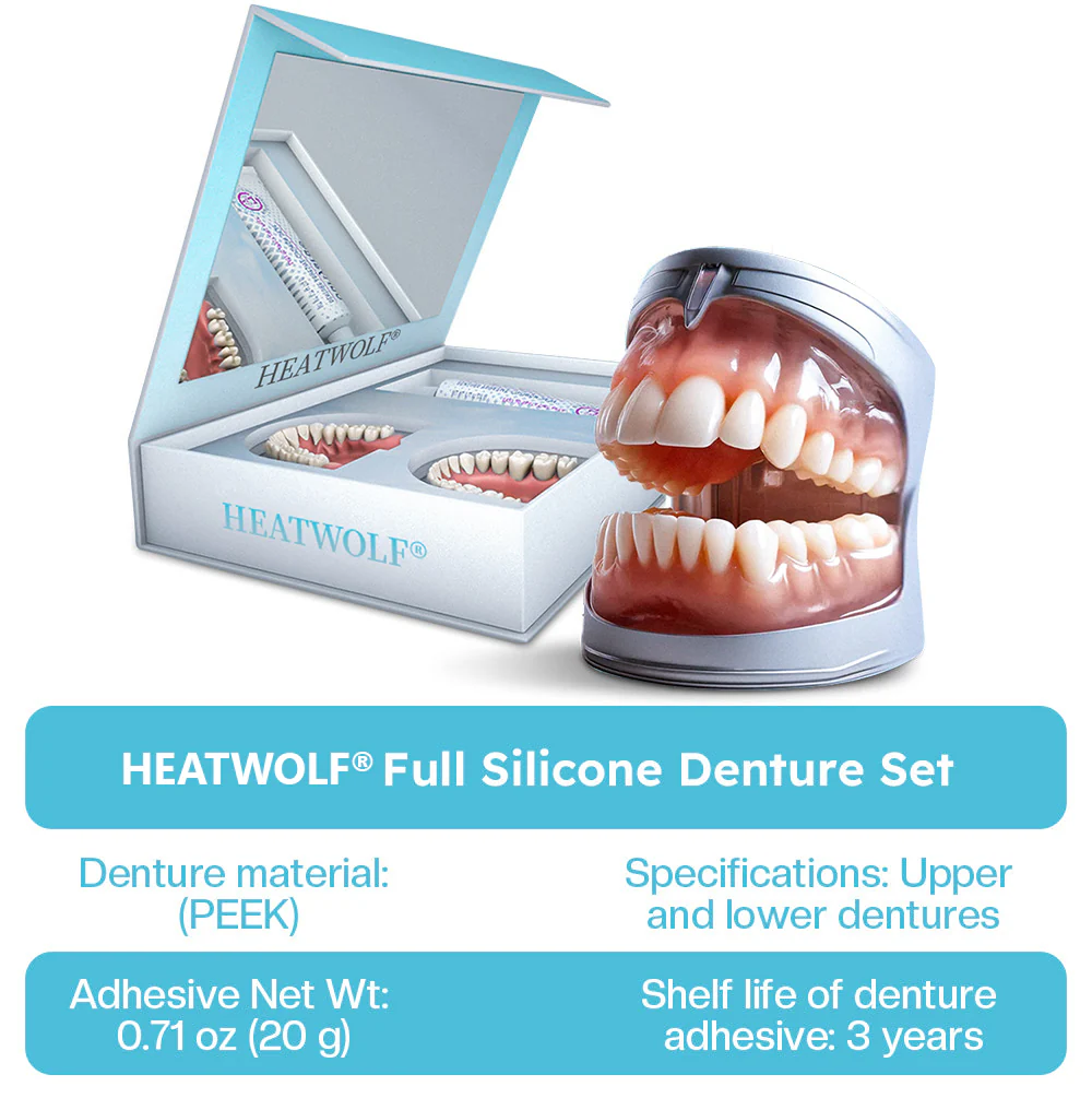 ✅Official Store | HEATWOLF® Silicone Full Denture Set 🧑🏼‍⚕️Canadian Dental Association (CDA) Recommendation🍁