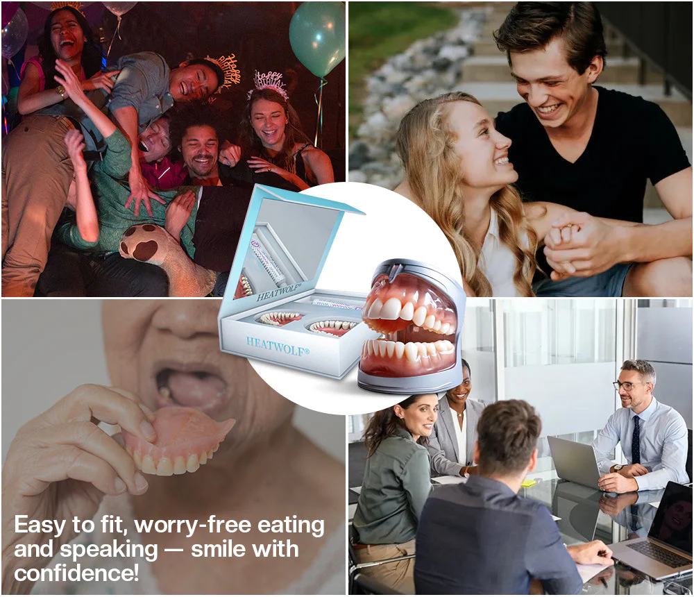 ✅Official Store | HEATWOLF® Silicone Full Denture Set 🧑🏼‍⚕️Canadian Dental Association (CDA) Recommendation🍁
