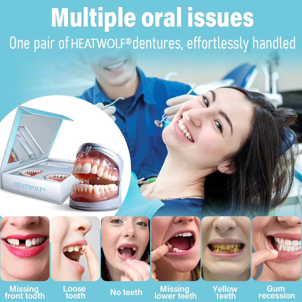 ✅Official Store | HEATWOLF® Silicone Full Denture Set 🧑🏼‍⚕️Canadian Dental Association (CDA) Recommendation🍁