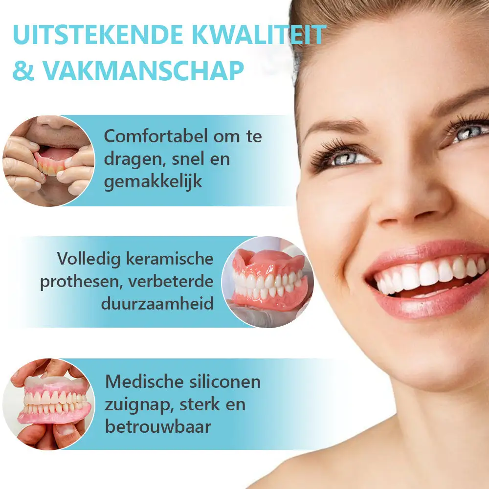 ✅Officiële Winkel | HEATWOLF® Siliconen Volledig Kunstgebit 🧑🏼‍⚕️Aanbevolen door de Belgische Tandartsenvereniging (VBT)