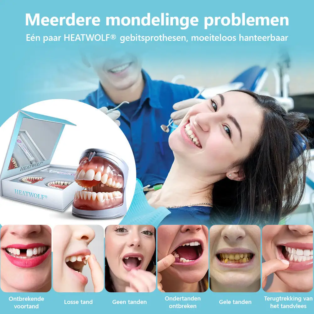 ✅Officiële Winkel | HEATWOLF® Siliconen Volledig Kunstgebit 🧑🏼‍⚕️Aanbevolen door de Belgische Tandartsenvereniging (VBT)