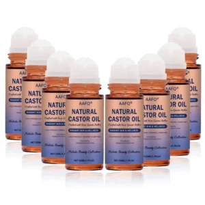 AAFQ®Natural Castor Oil Roll-On| 100% Pure, Unscented, For Radiant Skin | Deeply Hydrates | Reduces Fine Lines | Lush Hair & Relaxation