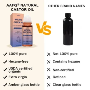 AAFQ®Natural Castor Oil Roll-On| 100% Pure, Unscented, For Radiant Skin | Deeply Hydrates | Reduces Fine Lines | Lush Hair & Relaxation