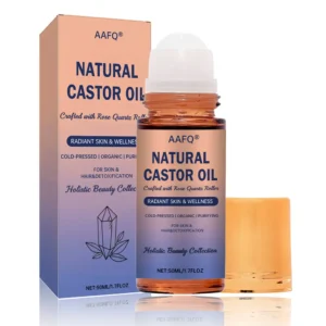 AAFQ®Natural Castor Oil Roll-On| 100% Pure, Unscented, For Radiant Skin | Deeply Hydrates | Reduces Fine Lines | Lush Hair & Relaxation