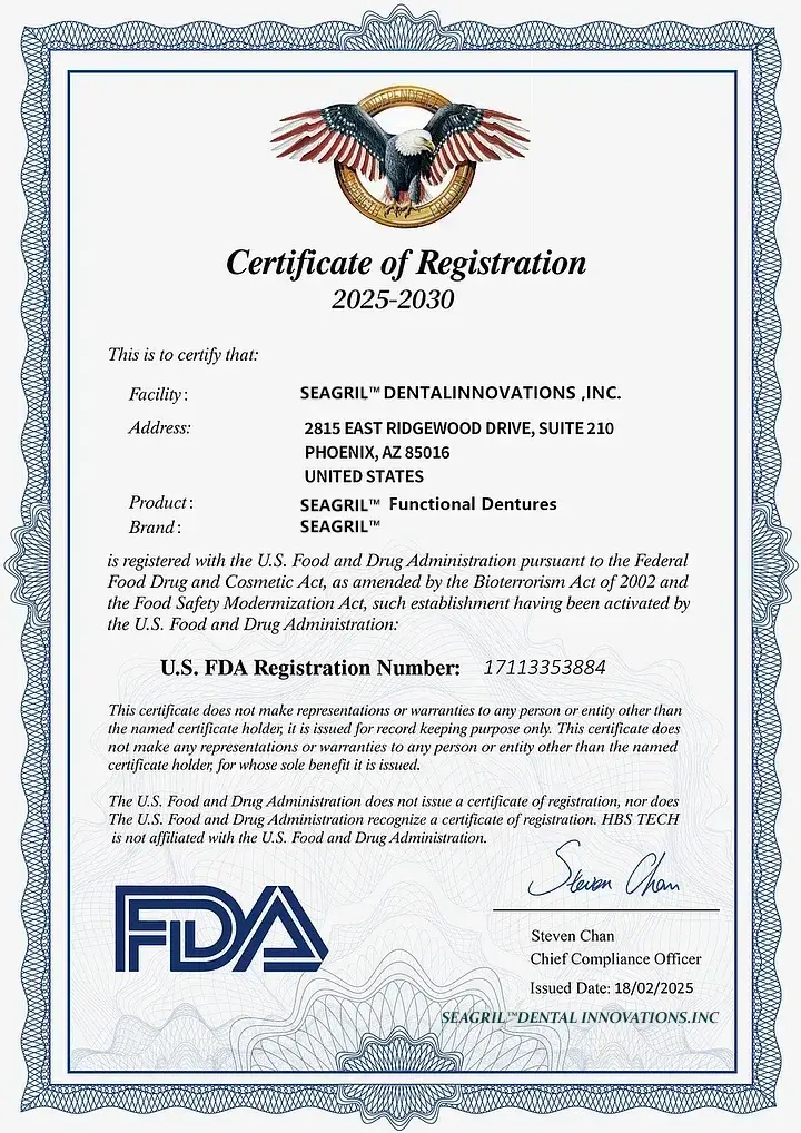 SEAGRIL™ Custom-Fit Full Functional Dentures