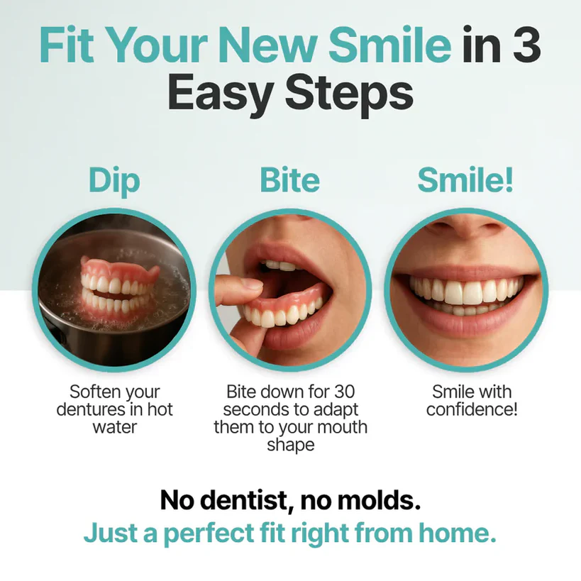 Advanced Custom-Fit Functional Dentures 🦷 Smile Confidently Again in Just 3 Minutes No Dentist Needed!