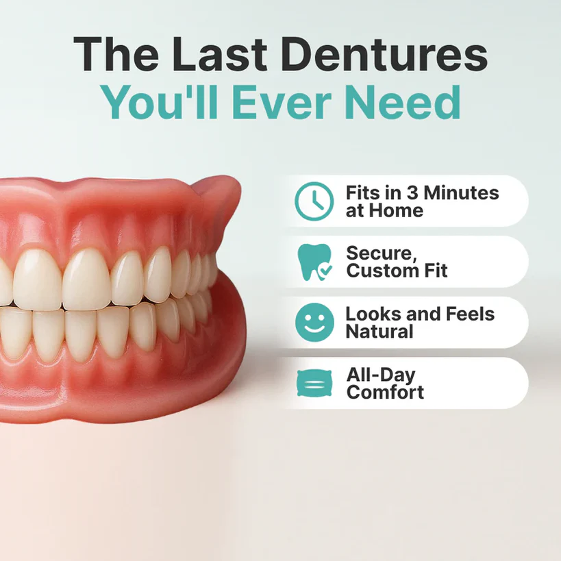 Advanced Custom-Fit Functional Dentures 🦷 Smile Confidently Again in Just 3 Minutes No Dentist Needed!